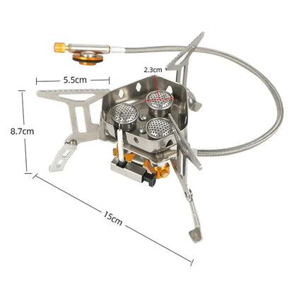 Outdoor Camping Head Stove Portable Travel Picnic Gas Burner 5800W Big Power Windproof Foldable Gas Stove Camping Supplies Leedoar