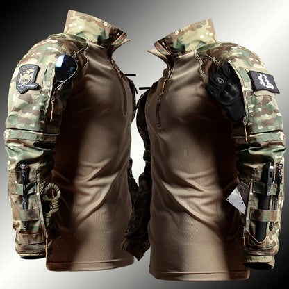 Men's Tactical Frog Suit Airsoft Outdoor Clothes Military Paintball SWAT Assault Shirts Special Forces Uniform Pants for Men Leedoar