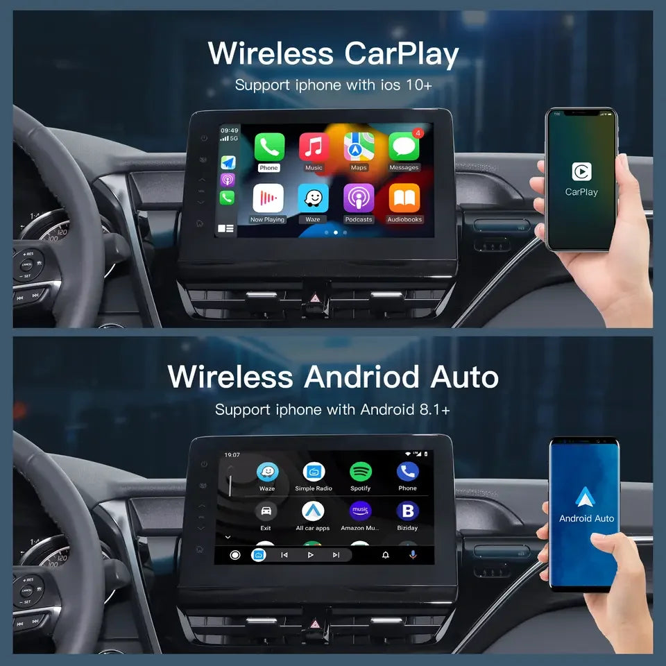 Android Ai Box Wired to Wireless CarPlay Adapter Android auto For Universal car Netflix YouTube Multimedia Video Player Leedoar