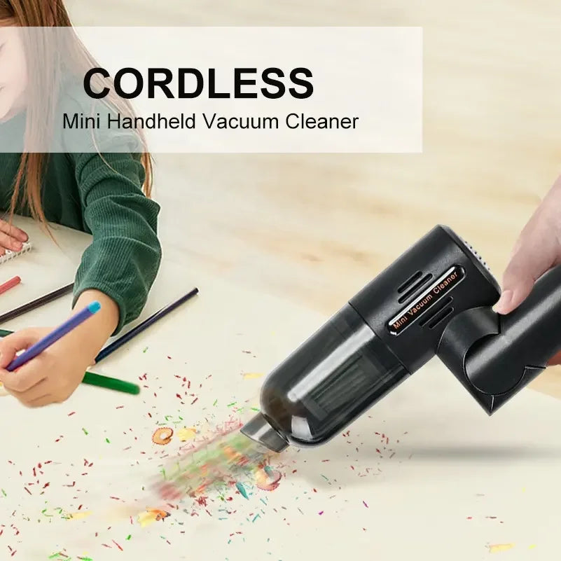 Car Vacuum Cleaner Cordless Rechargeable Handheld Vacuum for Car Sofa Desk Cleaning 180 Degree Foldable Mini Vacuum Cleaner Leedoar