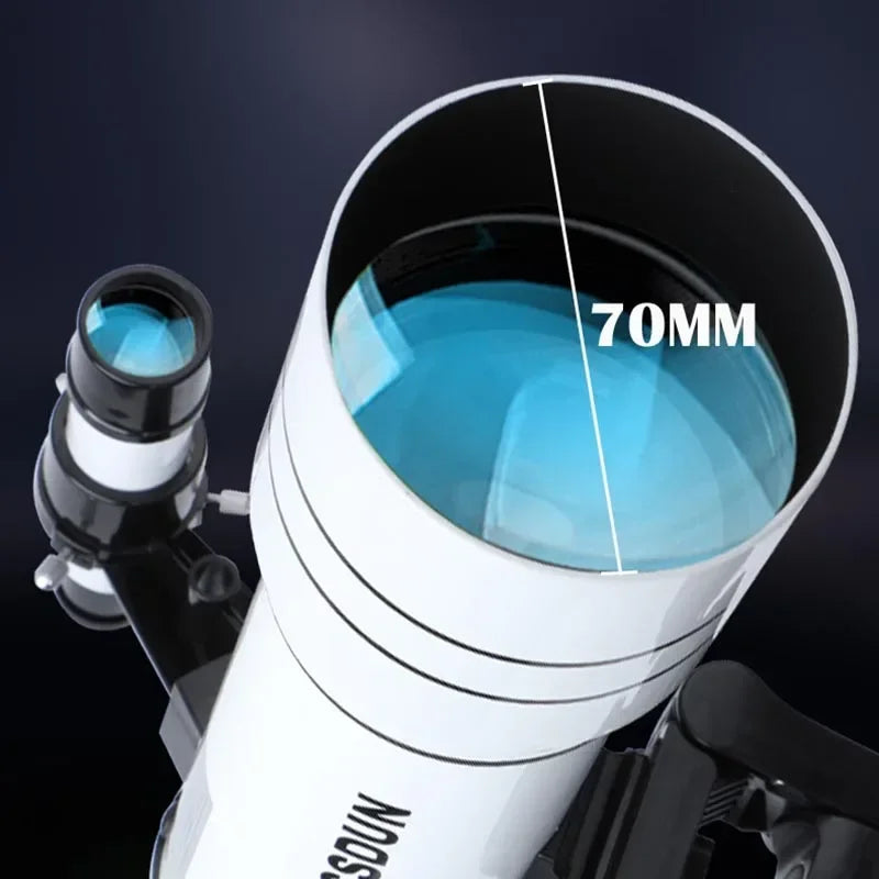 Telescópios profissionais com zoom de 20-333,35X para crianças para visão noturna, universo, lua, estrelas, espaço profundo, monocular refrativo HD 