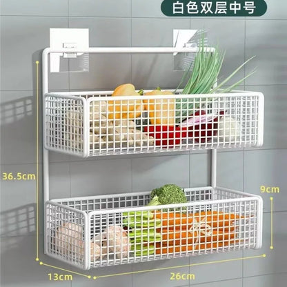 Bathroom Organiser Multifunctional Toiletries Organiser No-Punch Bathroom Shelf Bathroom Kitchen Wall Mount Storage Rack Leedoar