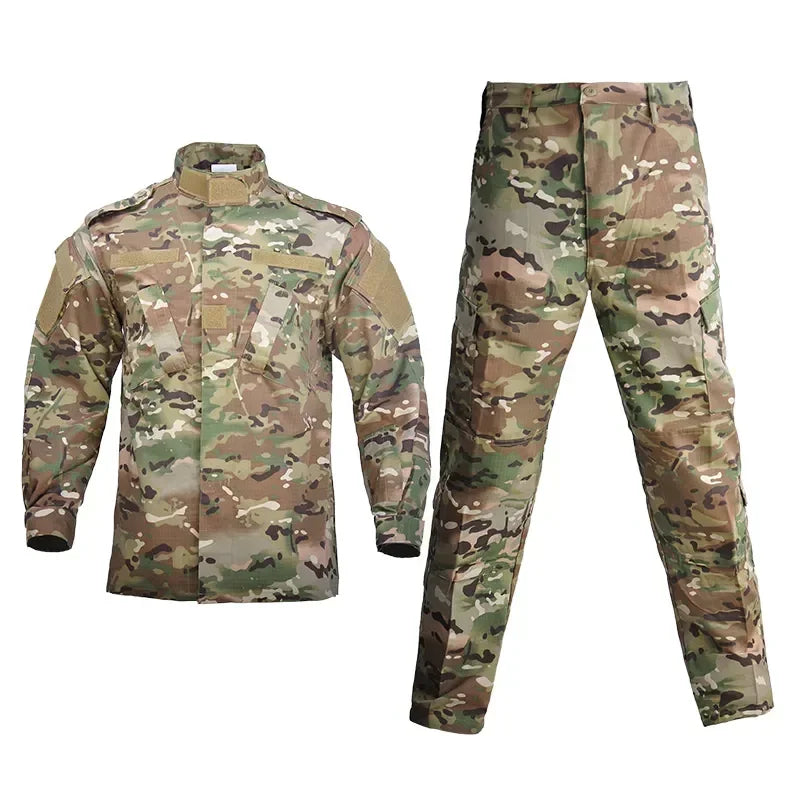 Military Soldier Clothing Airsoft Camouflage Tactical Suit Camping Men's Army Special Forces Combat Jacket Pants Leedoar