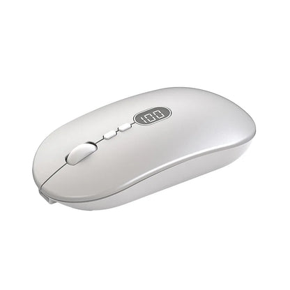 X1 2400dpi Dual Mode 2.4G Wireless Wired Mouse com tela Power Display 800mAh recarregável para laptops, computadores de escritório, jogos 