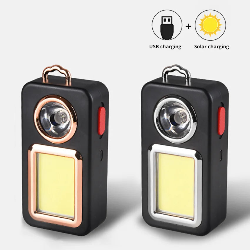 Key Chain Maintenance Light Multi-Function Emergency Flashlight USB Rechargeable Tent Camping Light Cob Work Light Leedoar