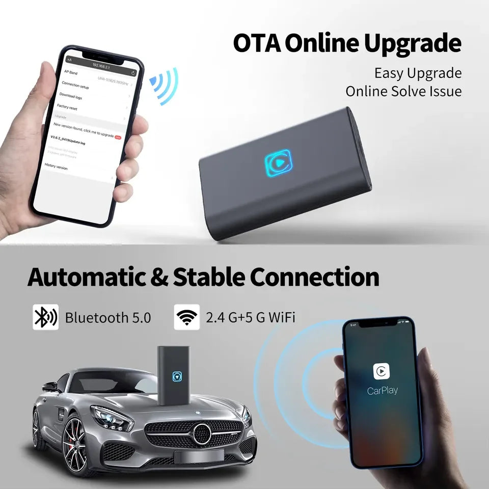 Mini Ai Box Andoroid Wireless CarPlay Android Auto YouTube Netflix Customize Portable Car Multimedia Fits For 98% Cars Leedoar