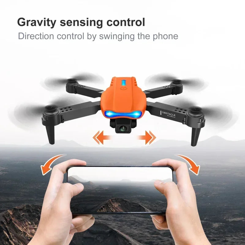 E99 Drone 4K HD Dual Camera Avoidance Professional Flight 20 Minute Foldable Height Keeps Mini Helicopter Toy Drones Leedoar