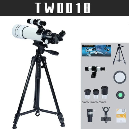 40070 Telescopios profesionales 333.35X para niños con visión nocturna, visión del universo, la luna, las estrellas, el espacio profundo, monocular refractivo HD