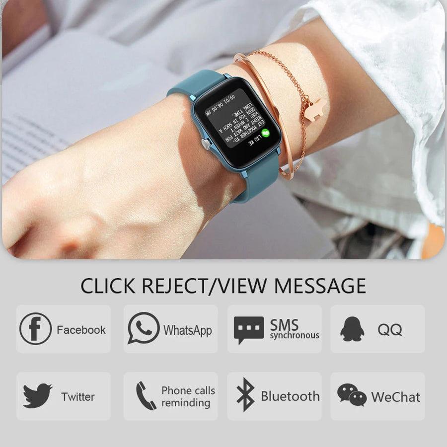 Y22 Smart Watch 1.72 Inch HD Big Screen Bluetooth Calls SMS Disply Custom Wallpaper Sports Health Monitor for Young People Leedoar