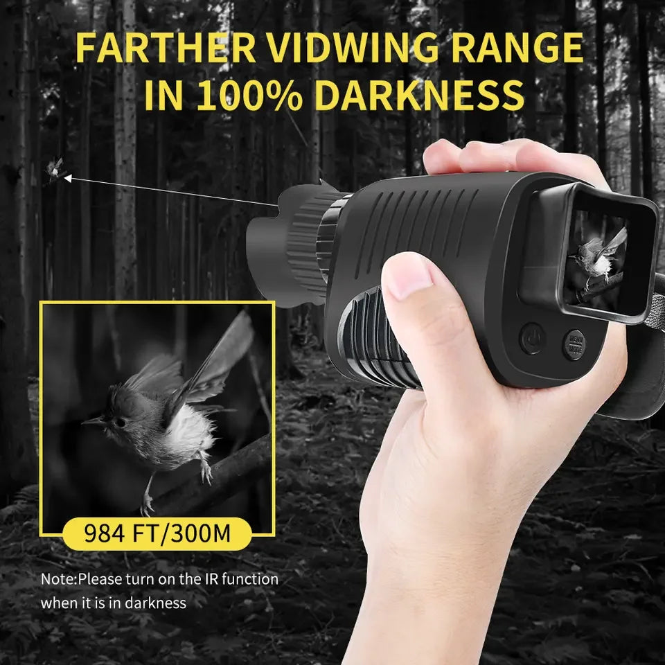 HD Infrared Night Vision Device R7 10X Zoom Digital Monocular Telescope 2.5K Outdoor Camera with Day& Night Dual-use for Hunting Leedoar