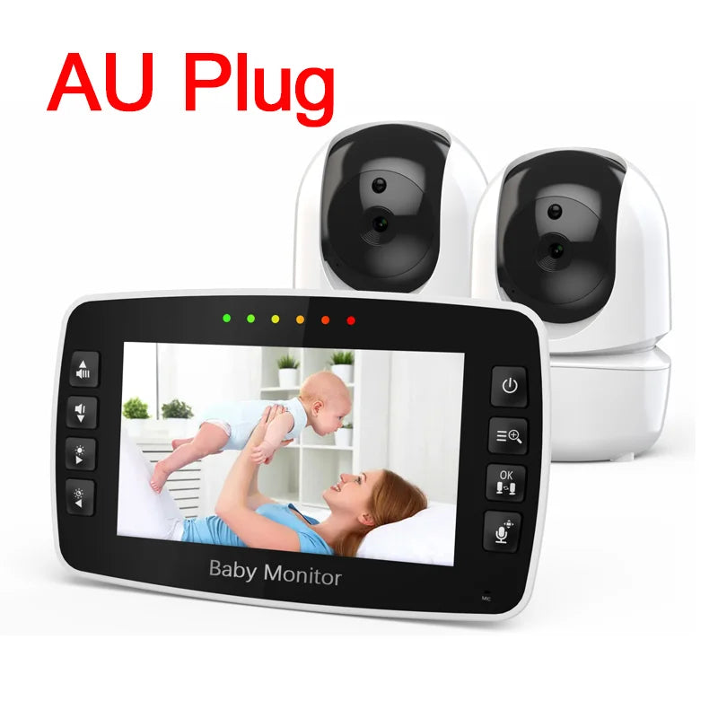 4.3Inch Baby Monitor with Two camera Wireless PTZ Camera High Security Children Camera Night Vision Temperature Monitoring Baby Leedoar