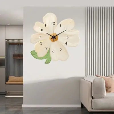 Luminous Flower Cartoon Decoration Wall Hanging Clock Silent Minimalist Children's Bedroom Room Decoration Nightglow Clock Leedoar