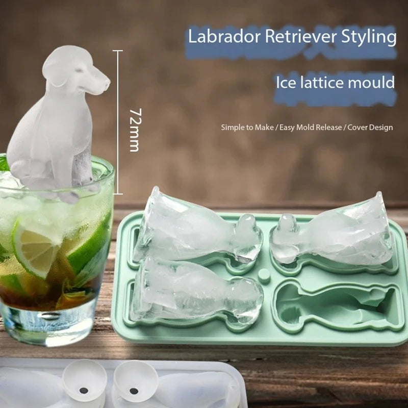 New Dachshund corgi Silicone Ice Block Mold Pet Ice Grid diy Food grade Soft Bottom One second Demoulding Ice Making Leedoar