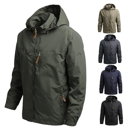 Chubasquero con capucha para hombre, impermeable, de invierno, táctico, militar, chaqueta deportiva, para senderismo, cortavientos, protector solar, chaqueta militar, ropa 