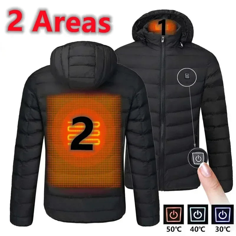 21 Areas Heated Jacket Women's Warm Vest USB Men's Heating Jacket Heated Vests Coat Hunting Hiking Camping Autumn Winter Male Leedoar