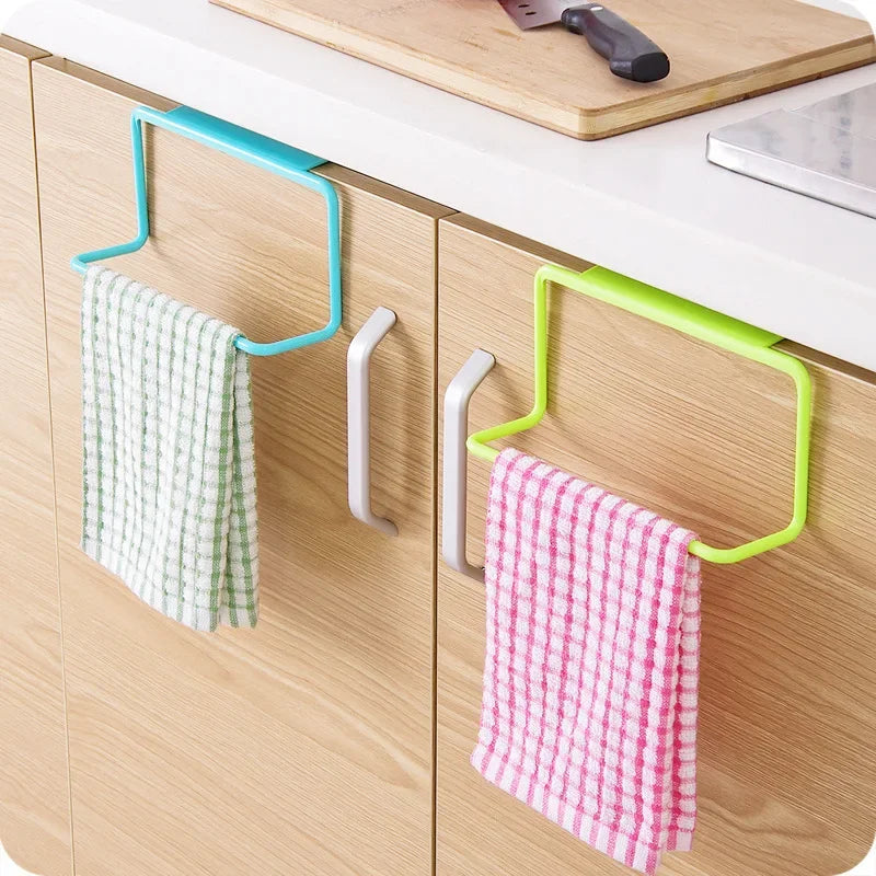 Kitchen Organizer Towel Rack Bathroom Hanging Holder Cabinet Racks Holder Storage Hanger Shelf for Kitchen Supplies Accessories Leedoar