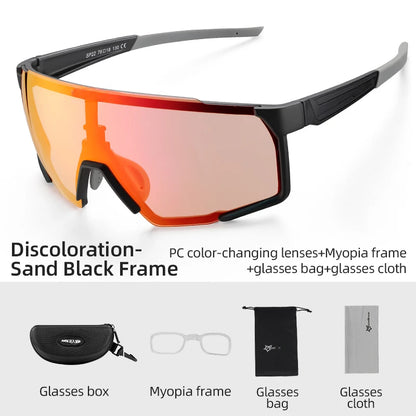 Gafas de ciclismo Gafas de sol polarizadas fotocromáticas Gafas de sol UV Protección contra el sol Cortavientos Protección contra la arena Gafas deportivas para ciclismo de montaña o de carretera