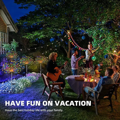 1Pcs Solar LED Firework Fairy Light Outdoor Garden Decoration Lawn Pathway Light For Patio Yard Party Christmas Wedding Leedoar