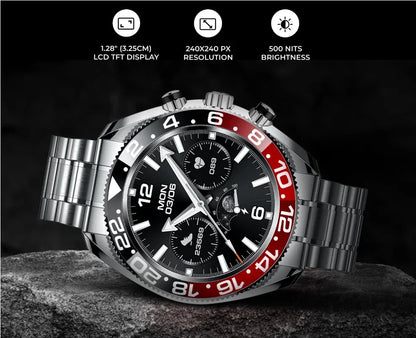 AW35 Sports Smart Watch Men 1.28 Inch HD Round Screen Dual Color Bezels 300+Watchfaces Custom Dials Bluetooth Calls  Smartwatch Leedoar