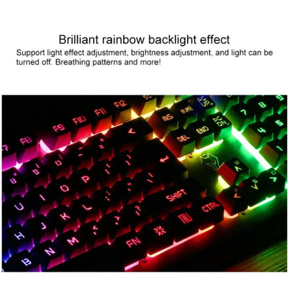 GX2 Wired Combo 104 teclas LED Light Keyboard e Mouse mutáveis ​​à prova d'água RGB Backlit Keyboard Mouse Set para desktop laptop 