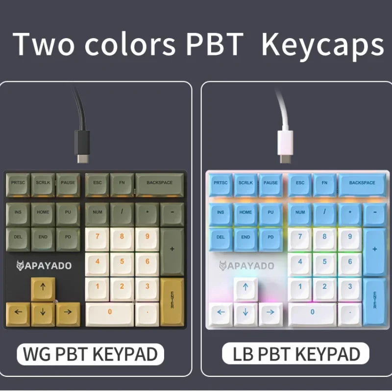 Teclado numérico mecânico com fio de 33 teclas com haste de luzes multicoloridas adequado para finanças, teclado de negócios para laptop