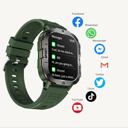 New KM01 Smart Watch Men Bluetooth Calls 2.01-inch TFT Screen SMS Information Display Music Playback Outdoor Sports Smartwatch Leedoar