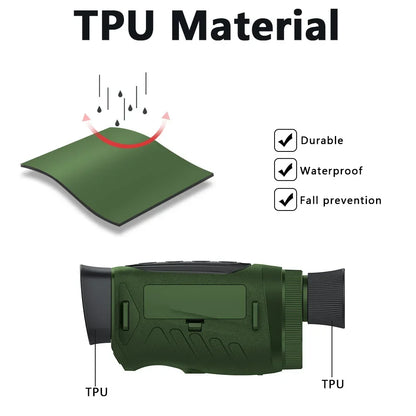 2inch Screen Night Vision Monocular 2.5K 25MM High Definition Video 8X Digital Zoom Goggles IR 300m Scope for Hunting Camping Leedoar