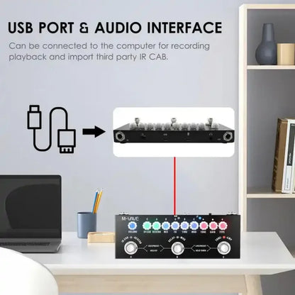 Pedal de efectos combinados para guitarra eléctrica multifuncional portátil CUBE BABY con reproducción de música inalámbrica y grabación por teléfono