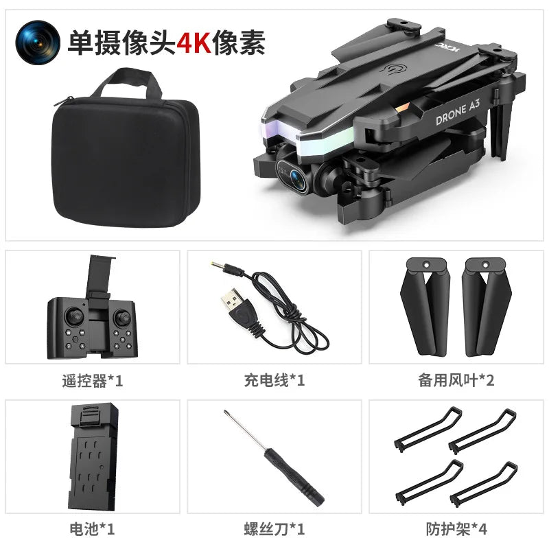 A3 Dropshipping 360 Degree 4k High-definition Rotating Remote Control Folding Drones Outdoor Aerial Photography Shooting UAV Leedoar