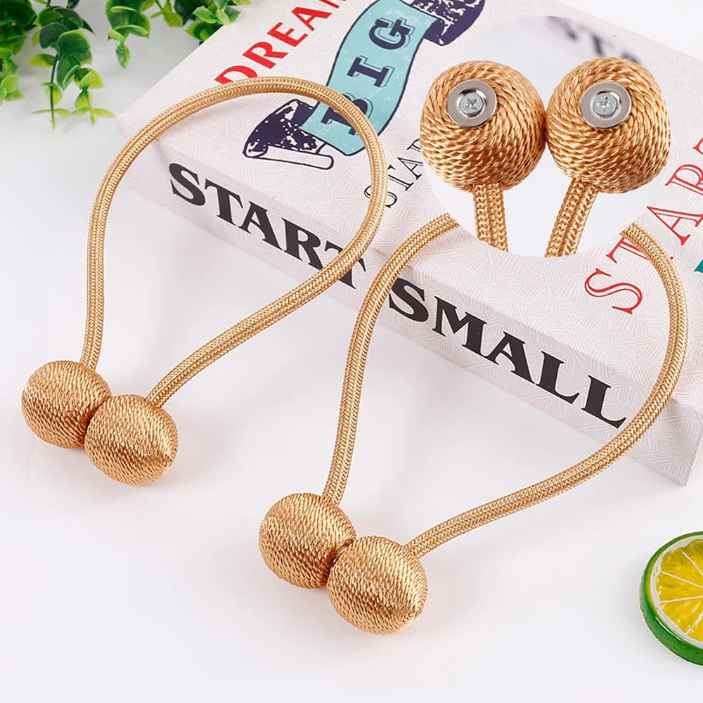 Magnetic Ball Curtain Tiebacks Tie Rope Accessory Rods Accessoires Backs Holdbacks Buckle Clips Hook Holder Home Decor Leedoar