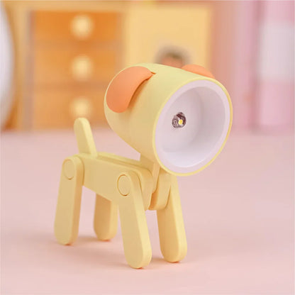 LED Mini Night Light Cute Dog Deer Foldable Desk Lamps Desktop Ornament Book Light Kids Room Bedside Bedroom Decor Holiday Gifts Leedoar