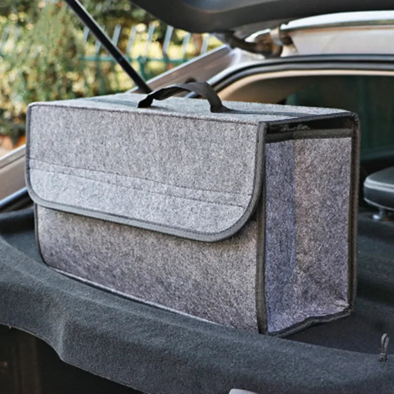 Car Trunk Storage Box  High-Quality Felt Storage Box Car Storage Foldable Iarge Capacity Portable Fireproof Car Woolen Soft Tool Leedoar