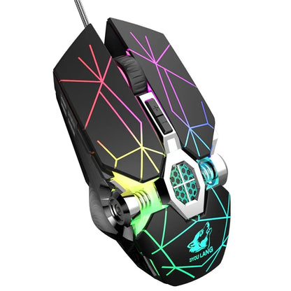 X13 Breathing Light USB Wired Mouse 6keys Custom Macro Programming Competitive Latest Glowing Rechargeable Gaming Mouse