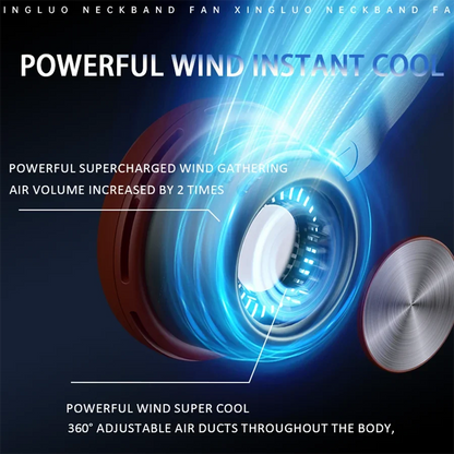 Aire acondicionado portátil súper genial, nuevo, 2024, ventilador de cuello colgante giratorio de 720°, enfriador de aire portátil, ventilador de cuello sin aspas con 5 velocidades