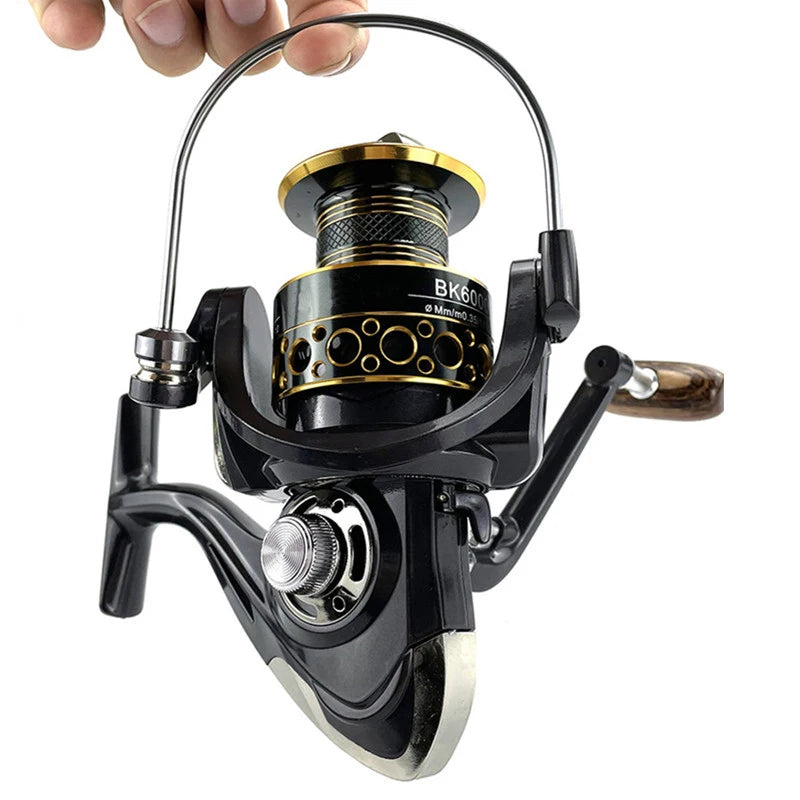 Fishing Reel Spinning 2000-7000 Series Metal Spool Spinning Wheel 5.2:1 Spool Coil Catfish Wheel Leedoar