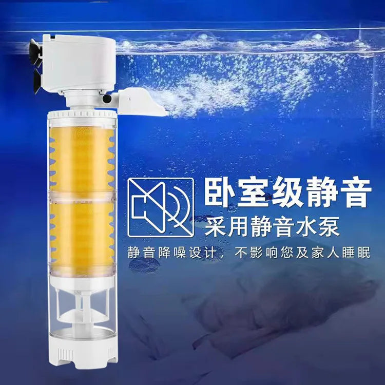 Fish Tank Filter Three One Fish Toilet Water Purification Suction Increased Oxygen Circulation Pump Feces Collection Separator Leedoar