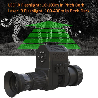 Digital Hunting Camera Laser IR Night Vision Scope Monocular 1080P 400M Travel Infrared Camcorder Support Photo Video Recording Leedoar