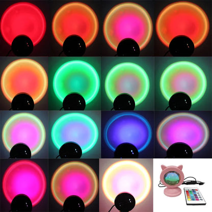 USB Indoor Atmosphere Light Rainbow Projection Sunset Light Ocean Skyline Dawn Sunset Bedroom Living Room Decoration Light Leedoar