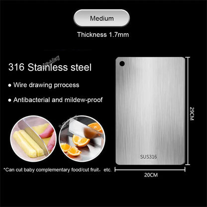 Thickened 316 Stainless Steel Cutting Board Kitchen Kneading Dough Board Antibacterial and Mildew-proof  Household Cutting Boar Leedoar