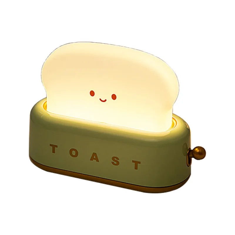 SONGMEN Bakery Usb Rechargeable Night Light Cute Toaster LED Children Night Light Kid Sleeping Led Lamp Bedroom Lantern Green Leedoar