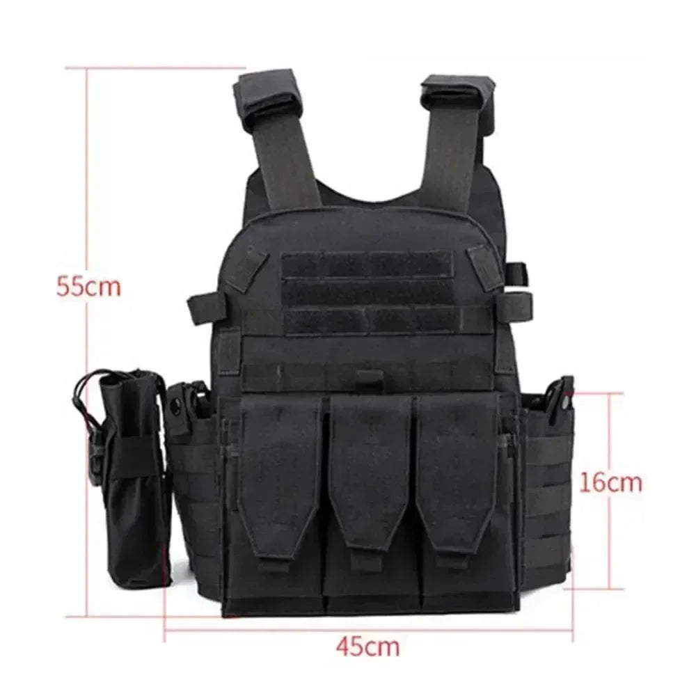 Tactical Hunting Vest Camouflage Plate Multifunctional Paintball Airsoft Vest Adjustable Men's Outdoor Riding Combat Gear Leedoar