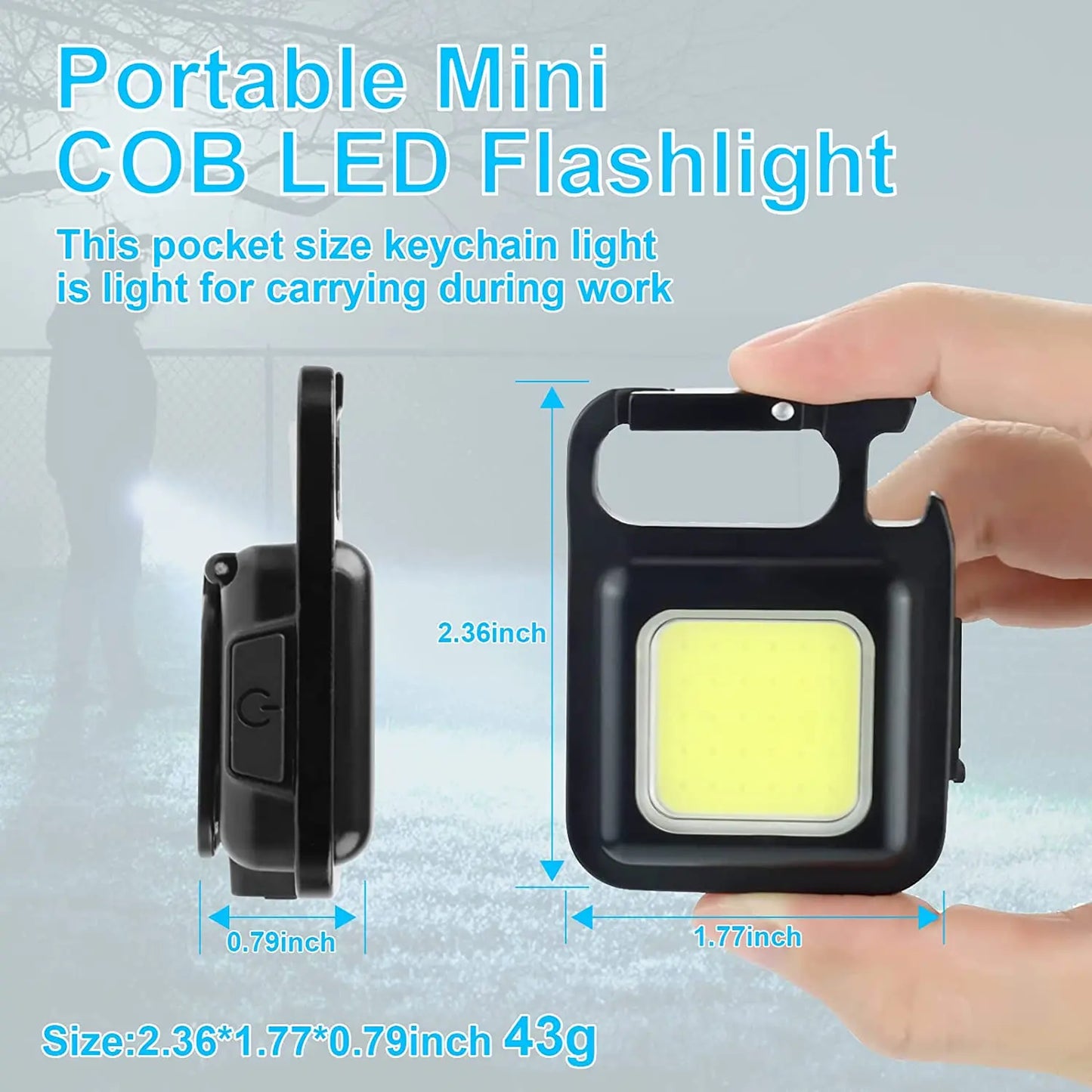 800mAh Multifunctional Keychain Flashlight Portable Camping Mini Light USB Rechargeable Flashlights Strong Magnetic COB Work Leedoar