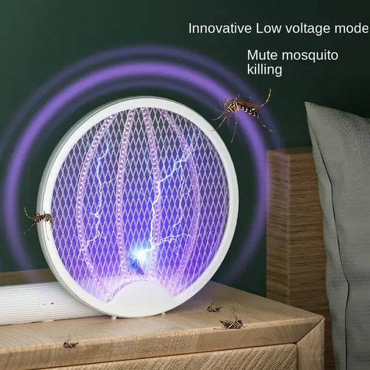 Foldable Mosquito Killer Racket Pest Insects Control USB Rechargeable Handheld Electric Fly Swatter Mosquito Killer Lamp Leedoar