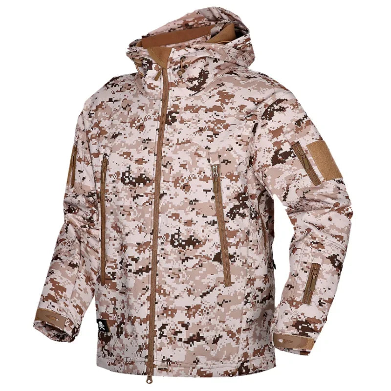 Chaqueta táctica militar de invierno para hombre, ropa de camuflaje CP del ejército, Airsoft, impermeable, cortavientos, abrigo de bombardero polar multicámara para hombre