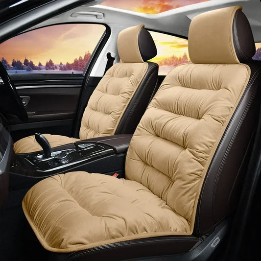 Nuevo cojín de invierno grueso y cálido, cojín suave antideslizante, cojín para asiento de coche, funda de terciopelo para asiento de coche, accesorios interiores de coche