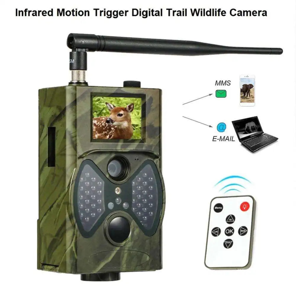 16MP 1080P Hunting Camera 2G MMS SMTP SMS Wireless Wildlife Trail Cameras HC300M Night Vision Surveillance Cellular Wild Cams Leedoar