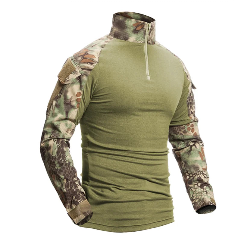 Camisetas de senderismo y deportes al aire libre para hombre, camisetas de combate Softair, militares, ejército, Multicam, CP, camuflaje, caza, escalada, ropa táctica 