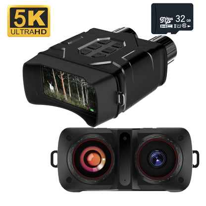 Binoculares 5K UHD WIFI N016, telescopio de visión nocturna de 4 pulgadas, 52 MP, zoom digital 10X, binoculares infrarrojos de 300 m para caza y acampada