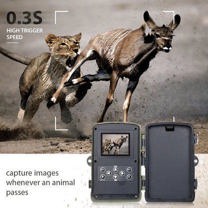 HC802A Wildlife Trail Camera 24MP 2.7K Video Photo Trap Outdoor Infrared Hunting Night View Motion Detection for Hunting Leedoar