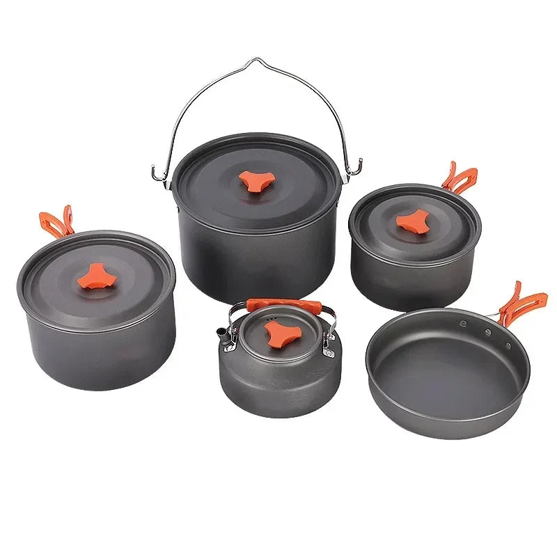 Outdoor Camping Tableware Titanium Cookware Set Tour, Cauldron, Outdoor Cooking Pan, Frying Pan, Picnic Kitchen, Hiking Tour Leedoar